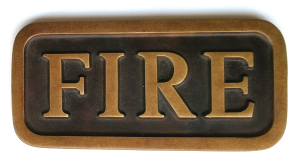 Bronze plaque, FIRE, by Stephen Kaltenbach