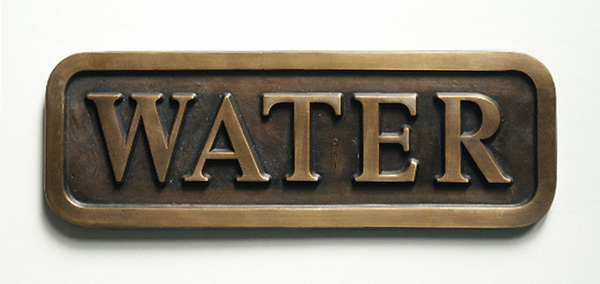Bronze plaque, WATER, by Stephen Kaltenbach