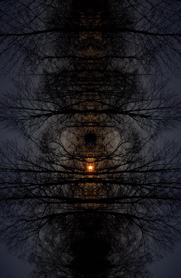 Bisymetrical abstract image of sky by Stephen Kaltenbach 