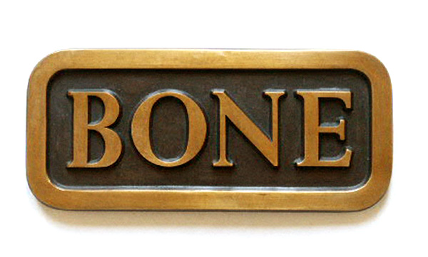 Bronze plaque, BONE, by Stephen Kaltenbach