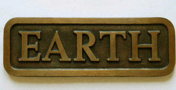 Bronze plaque, EARTH, by Stephen Kaltenbach
