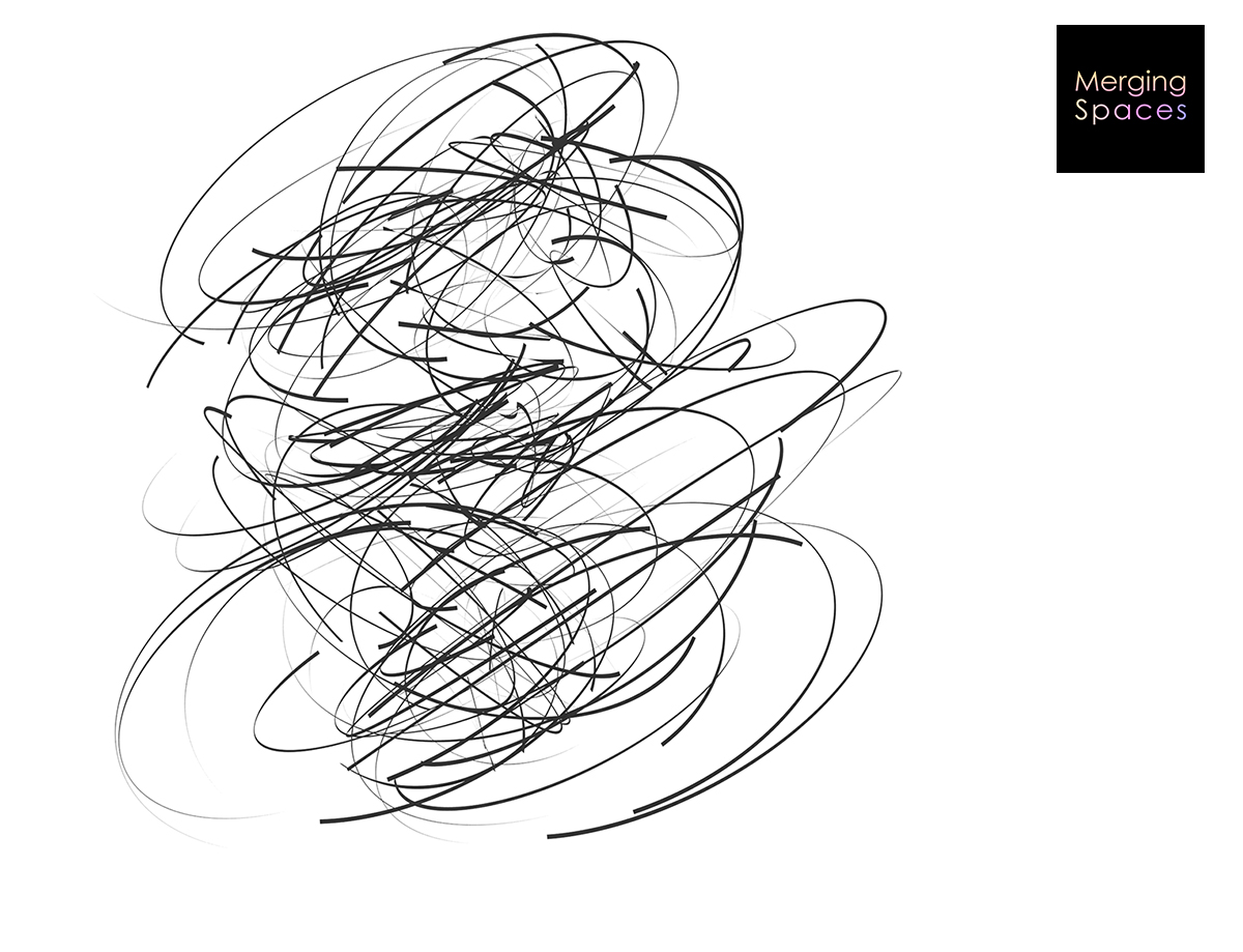 Scribble-looking abstract image in black on white background